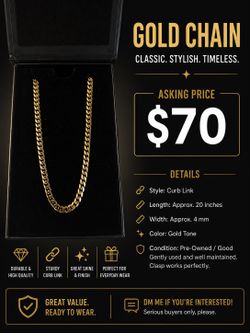 Golden Cubin Link Chain