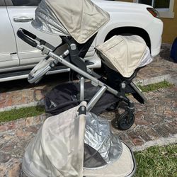 Uppababy vista Stroller Double And Bassinet 