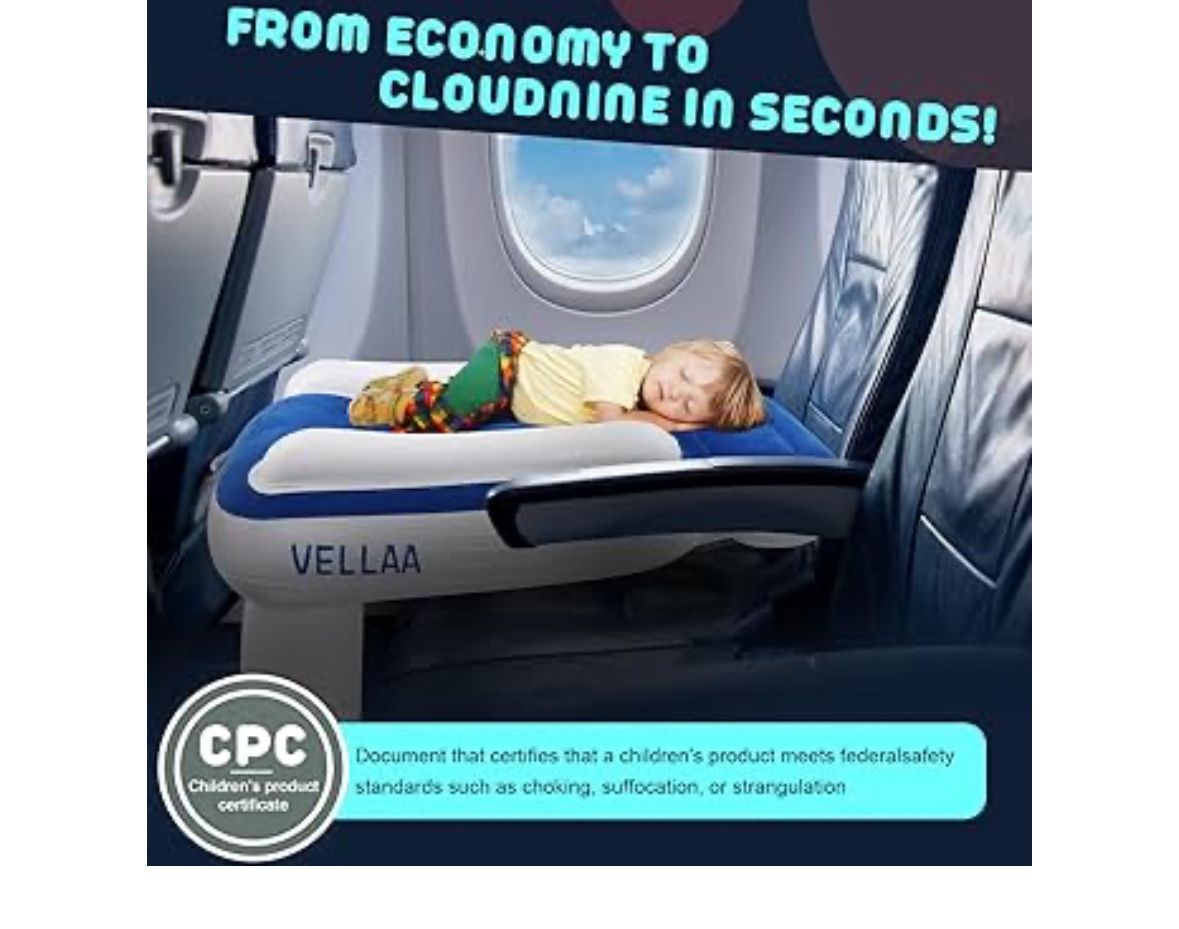 Toddler Airplane Bed for Baby, Inflatable Toddler Travel Bed for Kids