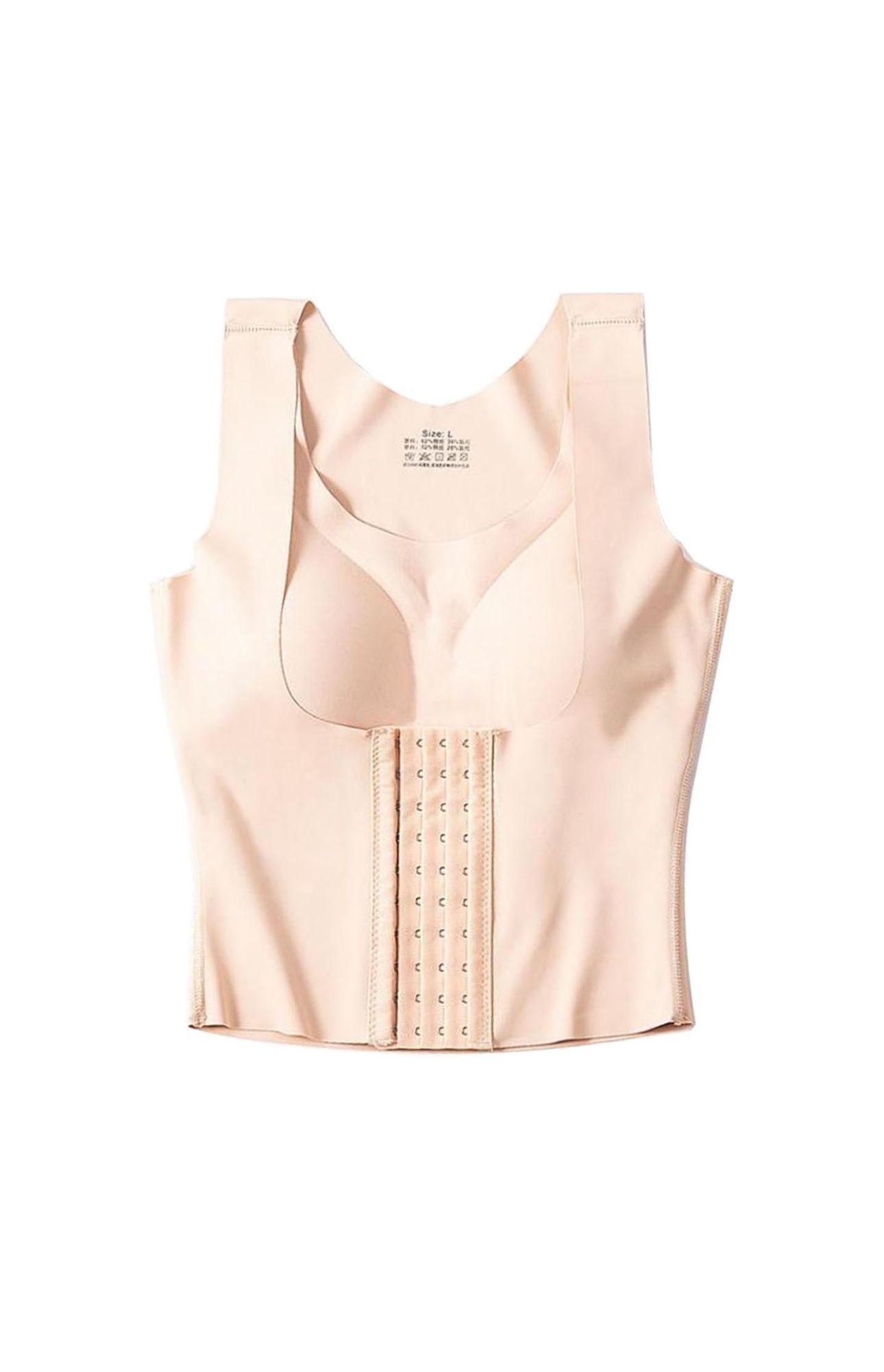 3 in 1 Back Brace Women Vest Bra Abdominal Support Shapewear Corset Lingerie Posture Corrector Underwear Waistcoat (Color : Skin, Size : L/Large)