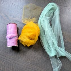 Assortment of Tulle Net Ribbon, 3 Colors