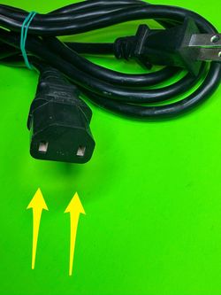(Used) 2 Prong AC Power Cord Cable IEC C17 2 Hole Printer Xbox 360 Slim E Elite Pro Xbox One Power Brick PS4 Pro Replacement