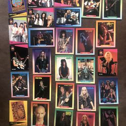 27 Vintage Rock/Metal Music Trading Cards VGC