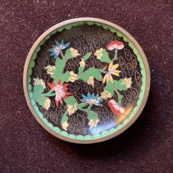Cloisonné Enamel Flower Plate
