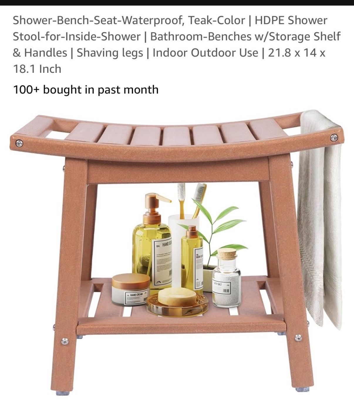 NEW Waterproof HDPE Shower Bench