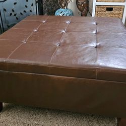 Large Cocoa Brown Ottoman / Coffee Table / Bench with Storage