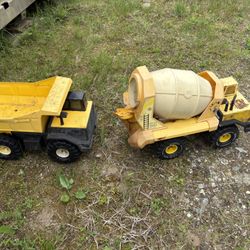 Vintage Metal Tonka Cement Mixer And Dump Truck