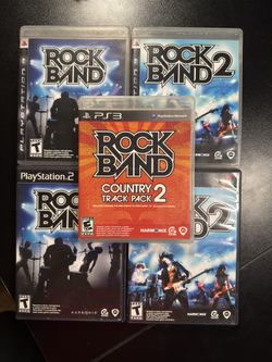Rock Band Game Lot With Ps2 And PS3 Versions