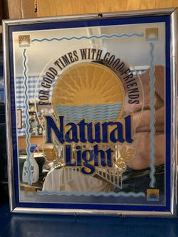 17x20” Vintage Natural Light Beer Mirror