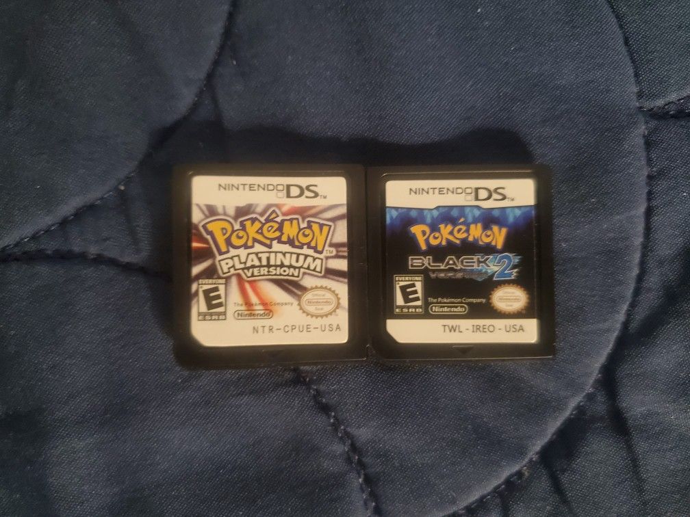 Pokemon Platinum And Pokemon Black Version 2 Nintendo DS Video Game Cartridge