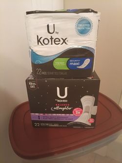 (Price Cut)U By Kotex overnights(Btm)And Long Super pads(Top)