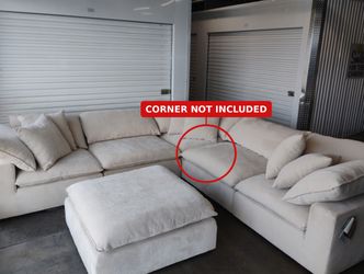 Hartley 4 Pieces + Ottoman (No Corner) Fabric Modular Sectional