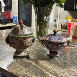 Antique Rose Medallion Urn 