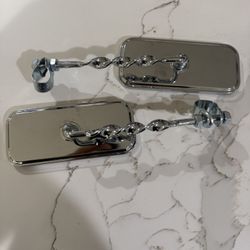 Chrome Twisted Lowrider Bicycle Mirrors 