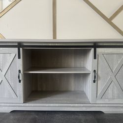 Solid TV Storage Cabinet with Sliding Barn Door, Entertainment Center
