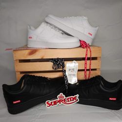 Nike Air Force 1 low Supreme White Size 10.5