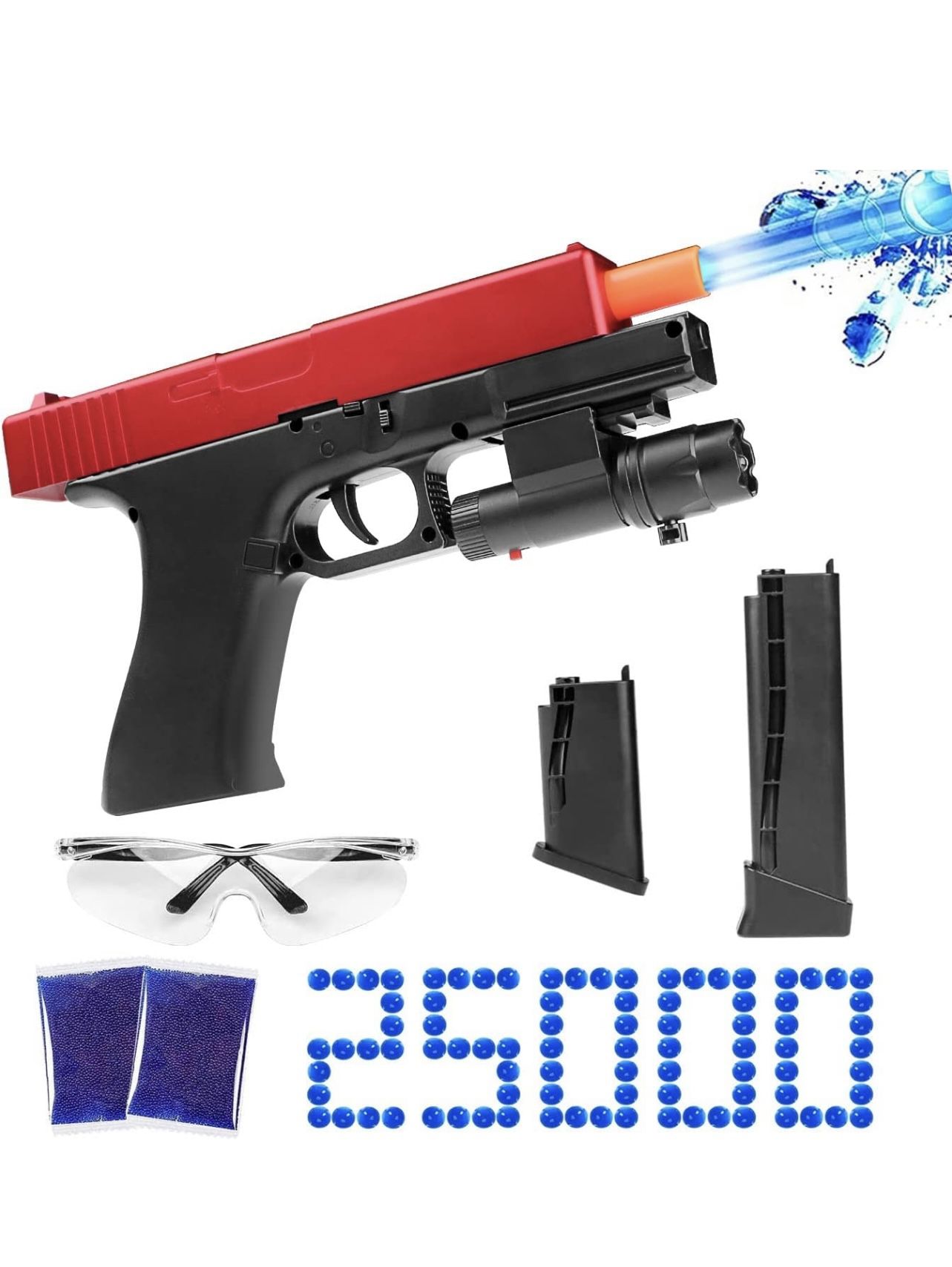 Gcock crystal bullet series Jayol Upgraded JM-X2 Gel Electric Blaster Toy, Splatter Blaster Ball with 25,000 Gel Balls and Safety Glasses for Outdoor