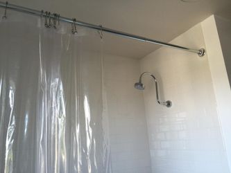 Tension Shower Curtain Rod, Chrome, 44 to 72 Inches, Easy No Drill Install