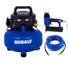 Kobalt 6-Gallon Portable Electric 150 PSI Pancake Air Compressor with Accessories Included