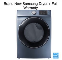 Brand New Samsung 7.5-cu ft Stackable Steam Cycle Electric Dryer (Azure Blue)