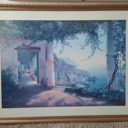 Framed Terrace Seascape Print