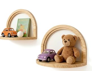 2 Wooden Rainbow Wall Shelves Kids Room Decor