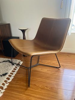 West Elm Slope Leather Lounge Chair