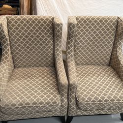 Pair of Patterned Armchairs - Very Comfy