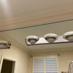 Vanity Light 5 Globe Set - Gold & Silver Roman Style 2 Pieces 