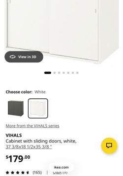 IKEA VIHALS Cabinet with sliding doors, white