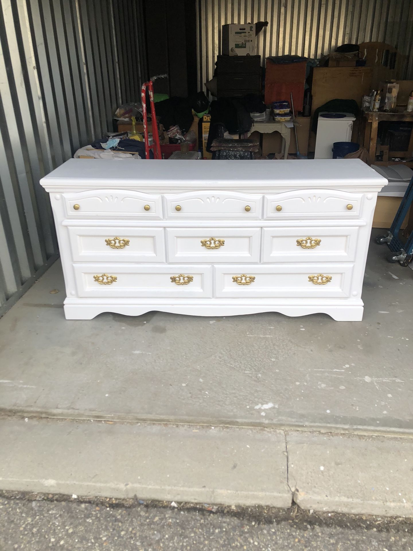 White 8 Drawer Dresser Solid Wood