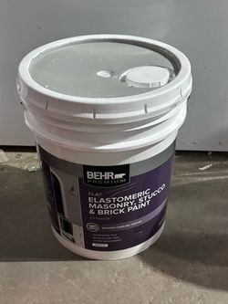 5 Gallon Paint Light Gray / Gris Claro Behr Premium Elastomeric Masonry Stucco & Brick Exterior Flat