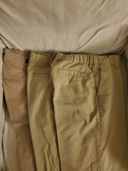 3x Teen Boy's Khaki Uniform Pants, fits 30x32