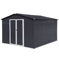 Metal garden sheds 6ftx8ft outdoor storage sheds Dark-grey