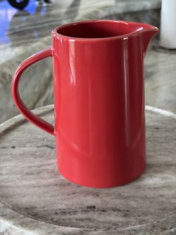 BIA Hand Glazed Ceramic Small Red Pitcher
