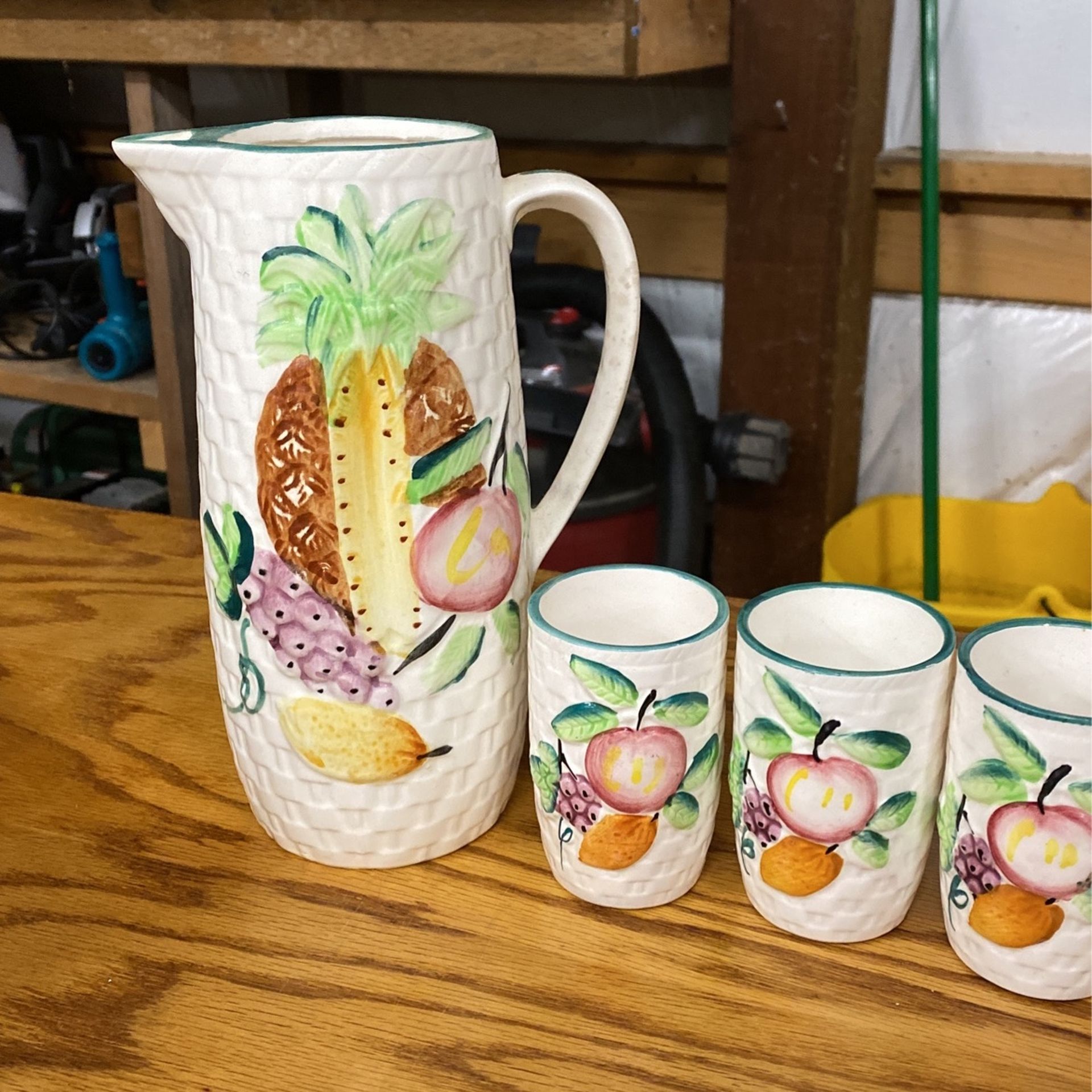 Vintage Pitcher And Cups