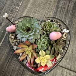 Hearts Shaped Glass Arrangements 