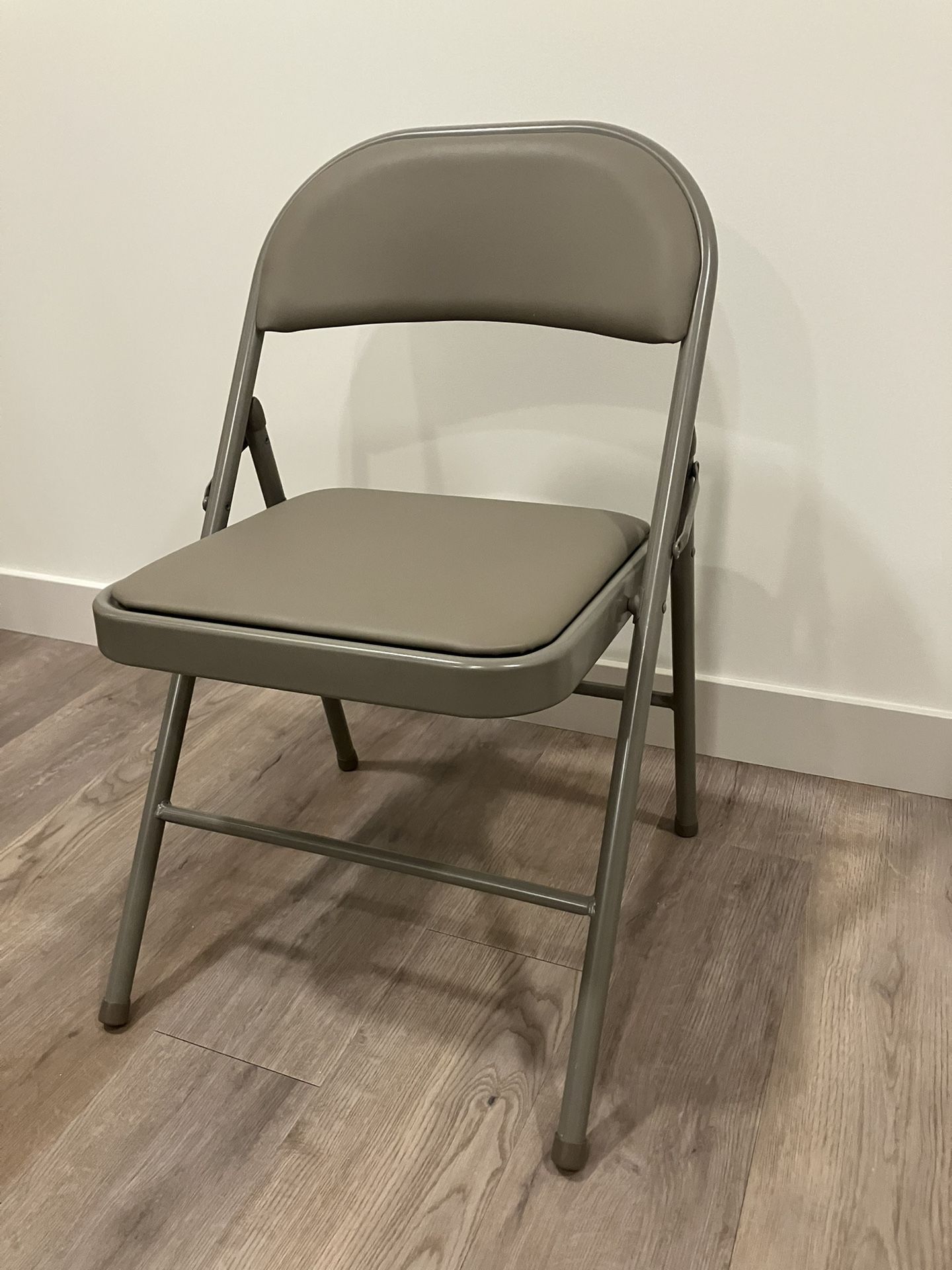 Gray Metal Folding Chair With Vinyl/Foam Padding