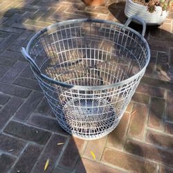 Vintage / Antique Metal Basket — Firewood Basket