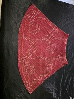 Large Maroon Patterned Skirt
