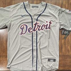 Detroit Tigers Javier Baez Gray Jersey Adult Large NWT