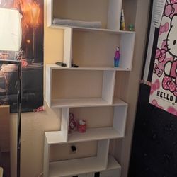 White Shelf - 6 Layer With Cabinet That Locks