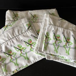 Vintage 1980 Kermit The Frog Muppets 3 PC King Sheet Set