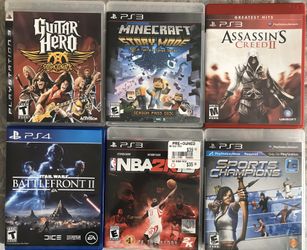 Games PS3 and 1 ps4 as shown.