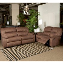 💥HUGE Ashley Furniture Blowout Sale!💥Brand New Brown Reclining Sofa Loveseat Set! $50 Down Takes It Home Today!