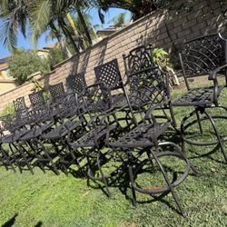 set of 15 pcs heavy cast iron outdoor patio bar stool swivel super sturdy durable high quality 