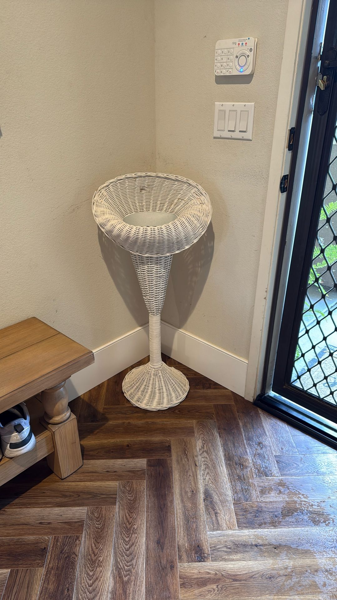 36” Tall Funeral Wicker Plant Stand Vintage Arrangement Holder Florist