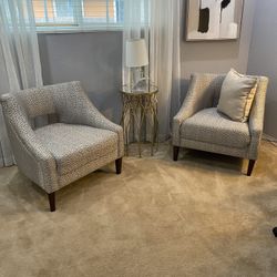 Two  Black And Ivy Cutout Leopard Chairs - Lillian August