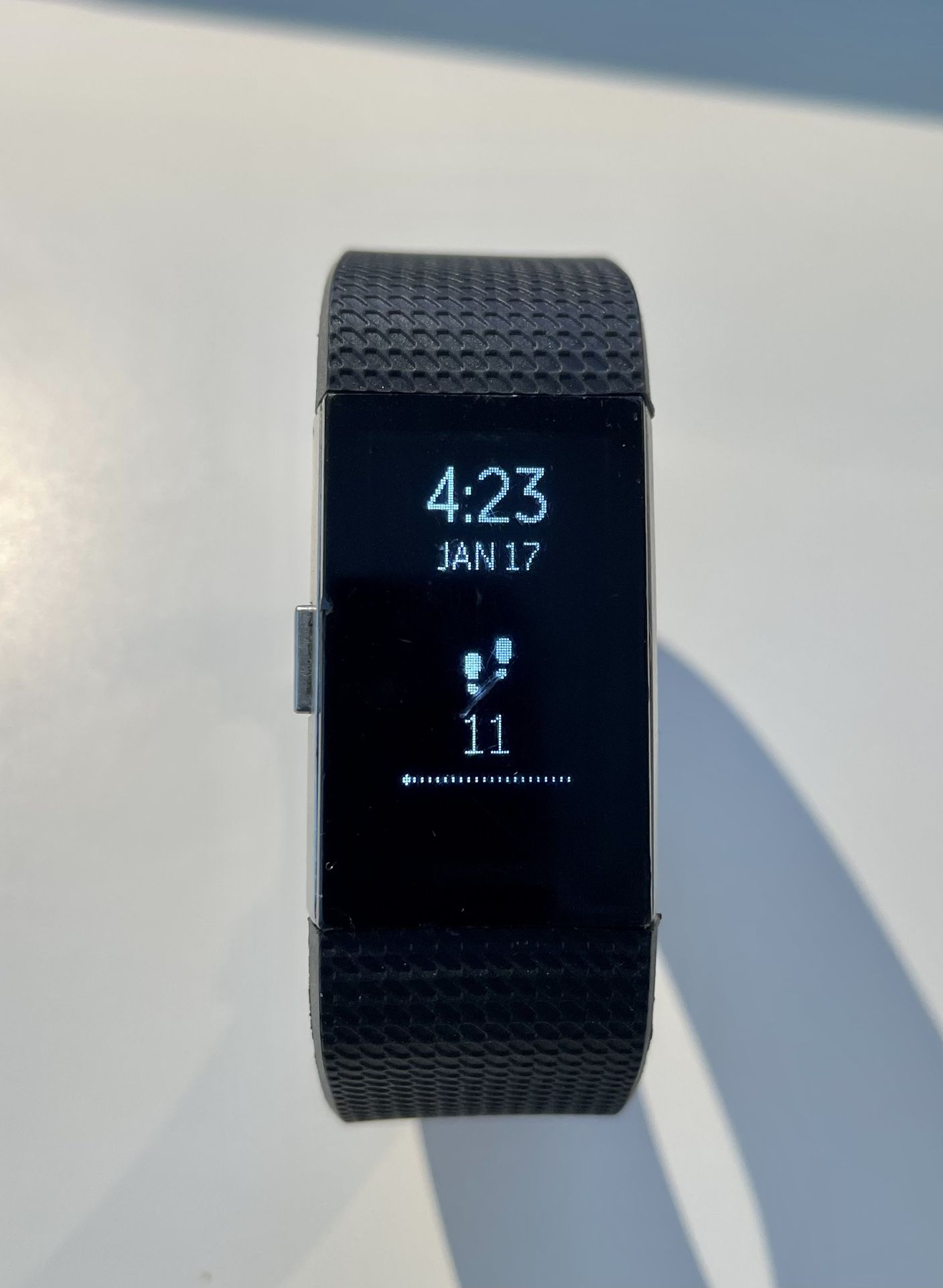 Fitbit Charge 2 Heart Rate Activity Tracker Black, Large Band. (Pre Owned)