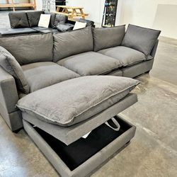 Brand New Grey Charcoal Sectional Sofa